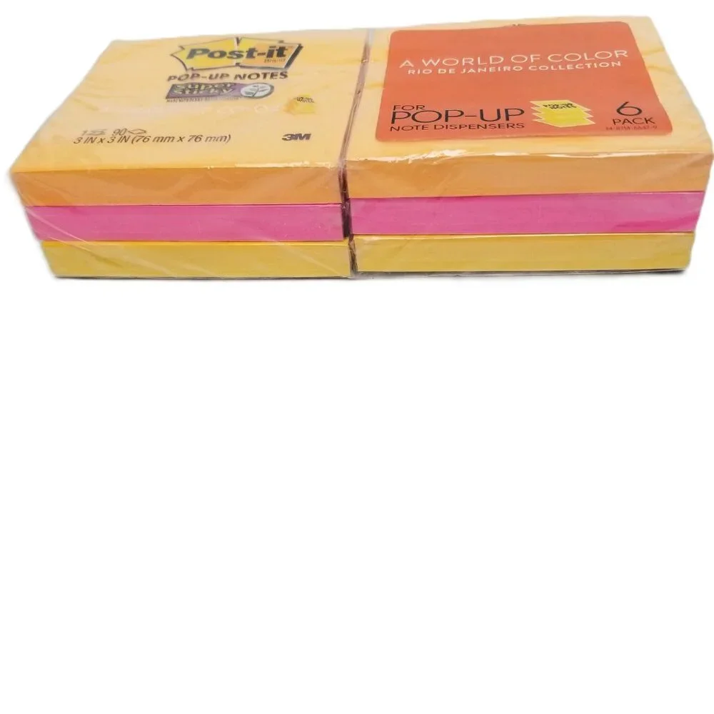Post-it Pop Up Notes 6 Pack Rio de Janeiro 3x3 Refills 540 Sheets New